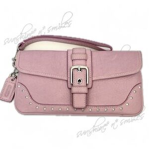 🌷 COACH Y2K HAMPTON FS6571 Lavender Pink Leather Wristlet/Clutch Silver Hardware